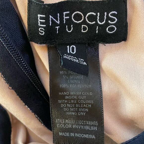 Enfocus Studio black lace overlay evening formal Dress size 10 - Picture 3 of 4